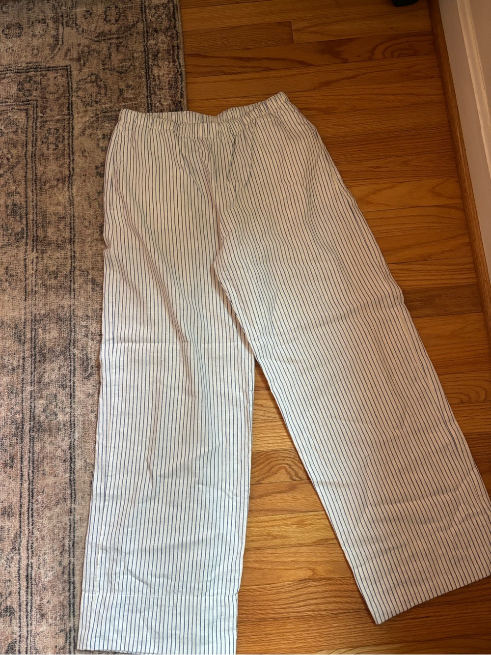 GAP White Pants with Blue Pinstripes
